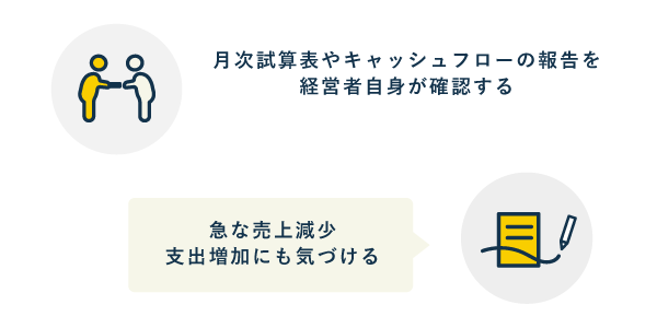 月次の数値を経営者自身がこまめに確認する