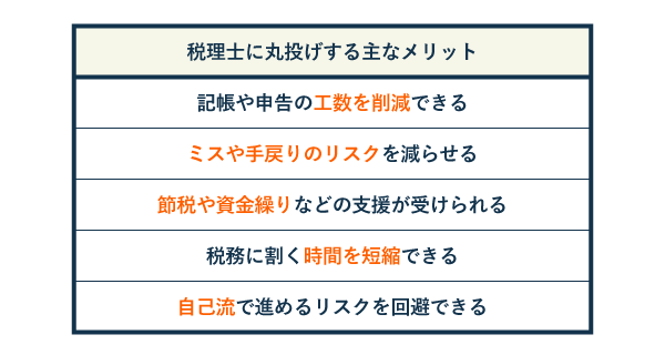 税理士に丸投げする主なメリット5選