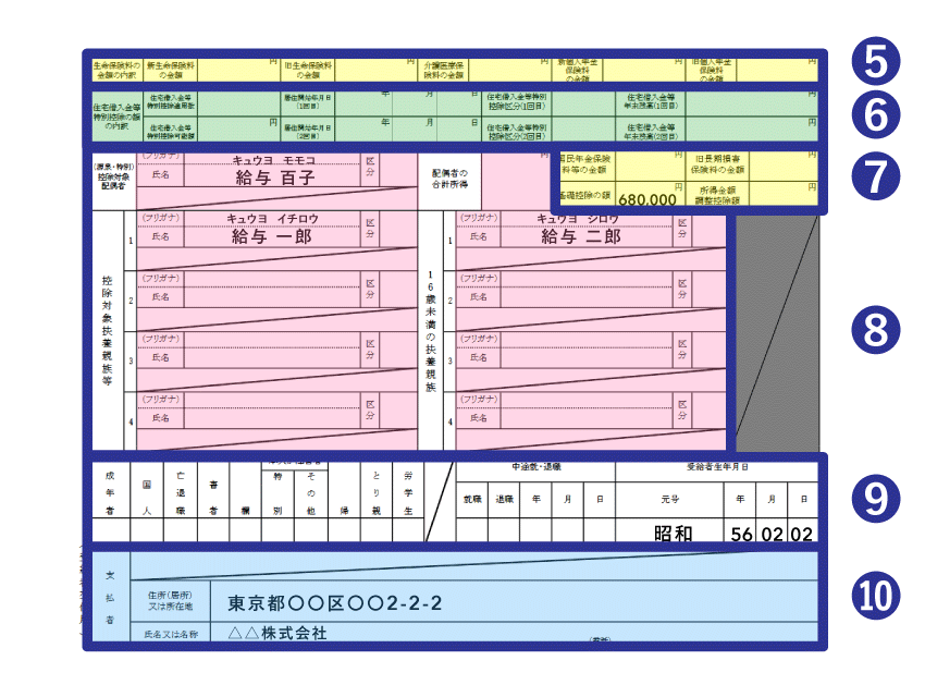 源泉徴収票の下段