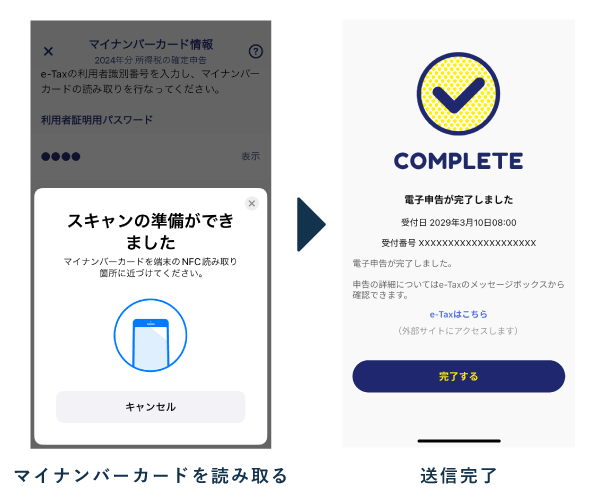 電子申告の流れ(スマホ会計FinFin)