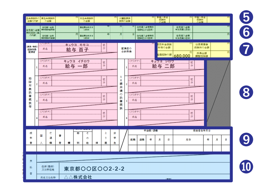 源泉徴収票の下段